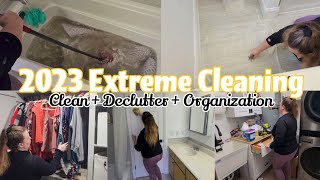 EXTREME DEEP CLEAN  DECLUTTER  ORGANIZATION  MASSIVE CLEANING MOTIVATION  2023 WHOLE HOUSE RESET [upl. by Eidnew]