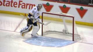 Pekka Rinne warms up at the Predators  Senators hockey game [upl. by Caiaphas]