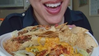 SassEsnacks ASMR  Eating sounds  Taco  Beans Rice  Tortilla Chips  Mukbang  Head Tingles [upl. by Yendirb]