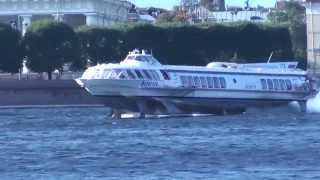 Hydrofoil Boat Neva River St Petersburg Russia [upl. by Deeraf]