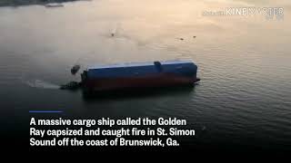 Hyundai Glovis Car Carrier Golden Ray capsizes in Brunswick Georgia USA [upl. by Clarita168]