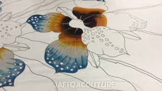 Langkawi Batik painting amp canting for Silk Pareo by Jafiqa Couture [upl. by Aelc]