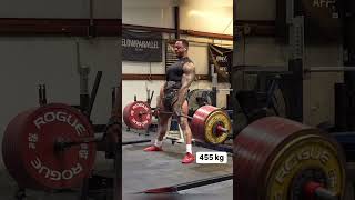 Jamal Browner deadlifts 455kg for 2 reps raw with straps [upl. by Gilly]