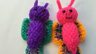 Butterfly Tutorial Rainbow Loom Kawaii LoomigurumiAmigurumi Hook Only [upl. by Tertia]