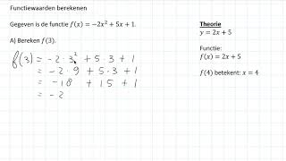 Functiewaarden berekenen 3 HAVO [upl. by Nekal]