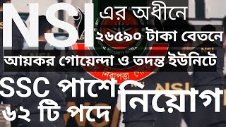 NSI এর অধীনে ⏩আয়কর গোয়েন্দা ও তদন্ত ইউনিটে নিয়োগ job circular 2024NSI job circular 2024 [upl. by Abehs398]