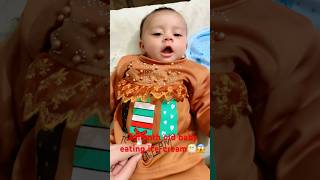 2 month old baby eating icecream😶‍🌫️😱cute cutebaby baby [upl. by Yht]