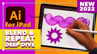 Blend and Repeat Tutorial  Adobe Illustrator for iPad [upl. by Nwaf]