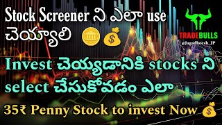 How to use Stock screener  how to get fundamental analysis  35₹ Penny stock to invest now [upl. by Engle]