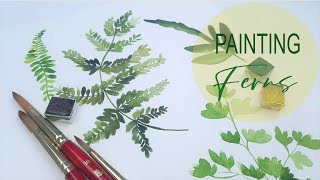 Simple and Easy Fern painting tutorial  Beginner Watercolor Tutorials [upl. by Lyudmila474]