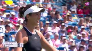 WampS Open Muguruza vs Halep Final Highlights [upl. by Tterab]