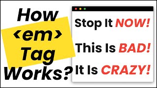 EM Tag in HTML  Master HTML EM tag With Interesting RealWorld Example [upl. by Itsirhc802]