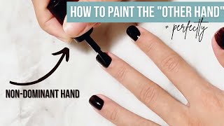 HOW to Paint Nails on the OPPOSITE Hand  Tips for NonDominant Hand [upl. by Oswal]