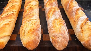 Simple Homemade French Baguettes The easy way using a baguette baking tray [upl. by Ayela]