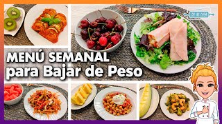 💚 Menú Semanal para BAJAR de PESO 1 🤩 SALUDABLE y ECONÓMICO 👍 Menú para Adelgazar Ideal Dieta 💖 [upl. by Celka124]