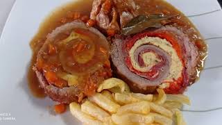 carne en rollo rellena en olla rápida falda de ternera rellena en olla rápida [upl. by Radek]