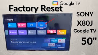 🔥How To Factory Reset  Reboot  Sony Bravia X80J 50quot Google TV Online TV Services [upl. by Muhcon204]