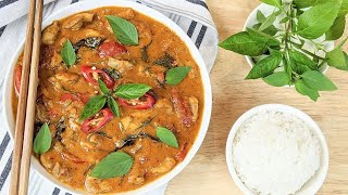 Recette de CURRY PANANG AU POULET cari thaï avec pâte de curry maison  HOP DANS LE WOK [upl. by Sunev]