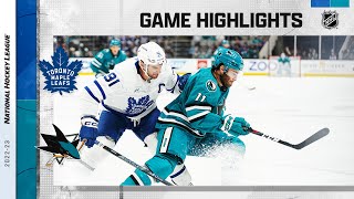 Maple Leafs  Sharks 1027  NHL Highlights 2022 [upl. by Tsenre]