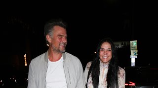 Josh Duhamel and fiancee Audra Mari keep close arriving for dinner [upl. by Enoitna344]