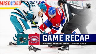 Sharks  Canadiens 111  NHL Highlights 2024 [upl. by Willett169]