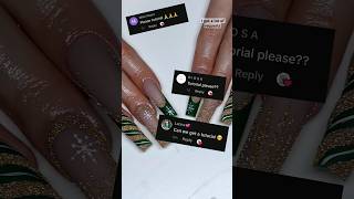 Heres the tutorial✨ handpaintednailart nails christmasnails nailart glitternails [upl. by Iramaj]