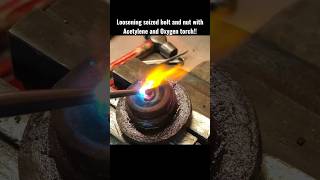 How to loosen seized and rusted bolt and nut with heat tools tool mechanical mechanic welding [upl. by Zzahc]