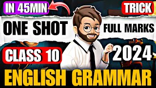 Class 10 English Grammar one shot 🔥 BOARD EXAM 2024  Complete English Grammar Class 10 [upl. by Adnolrehs]