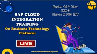 SAP BTP Integration Suite Training  16 Nov  8 PM IST  LIVE SAP CPI Training [upl. by Marja]