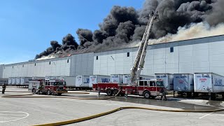 Plainfield Walmart distribution fire [upl. by Pyszka]