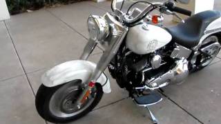 Harley Fat Boy Pearl White Ghost Flames [upl. by Alec768]