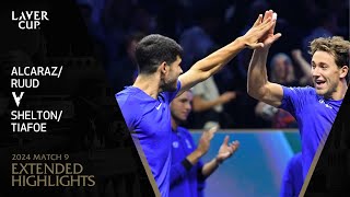 AlcarazRuud v SheltonTiafoe Extended Highlights  Laver Cup 2024 Match 9 [upl. by Anse227]