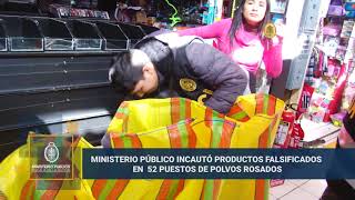 Ministerio Público incautó productos falsificados en 52 puestos de Polvos Rosados [upl. by Dannica]