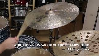 Zildjian 23quot K Custom Special Dry Ride CymbalDemo of Exact Cymbal  3143 grams [upl. by Ange678]