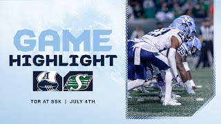 CFL Game Highlights  Toronto Argonauts vs Saskatchewan Roughriders  July 4th 2024 [upl. by Eanom]