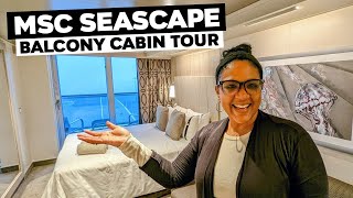 MSC Seascape Balcony Cabin Tour  Brand New MSC Cruise Ship [upl. by Gavra]