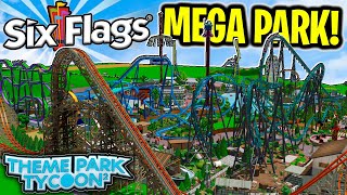 I Visited a SIX FLAGS Mega Park In Theme Park Tycoon 2 😊 [upl. by Yeoz]