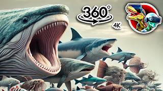 360 Sea Monsters Size Comparison with Bloop  360 video 4K [upl. by Reifinnej]