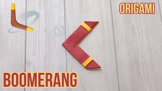 BOOMERANG ORIGAMI HOW TO NAKE BOOMERANG PAPERCRAFT ORIGAMI TUTORIAL RETURNABLE BOOMARANG [upl. by Esiuqram]