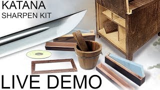 How to use Pro Samurai Sword Sharpening Kit  Live Demo by Musashi [upl. by Wilder]