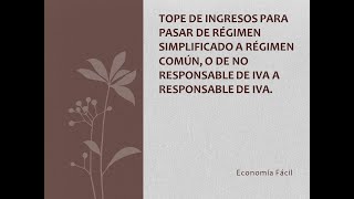 Tope de ingresos para pasar de régimen Simplificado a Régimen Común [upl. by Allrud66]