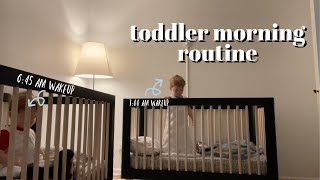 A FULL morning 2 year old twin toddler morning routine [upl. by Ellenor196]