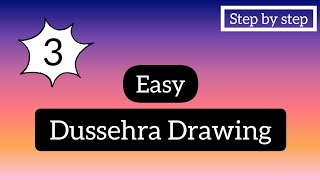 Dussehra Drawing  Dussehra Drawing Easy [upl. by Annotahs907]