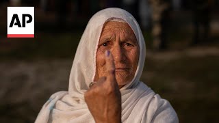 Indiacontrolled Kashmir goes to polls with residents voting for restoration of statehood [upl. by Aoniak]