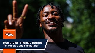 Demaryius Thomas announces retirement from the NFL Im honored and Im grateful [upl. by Enrika]