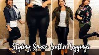 Spanx Faux Leather Leggings Review  6 Ways to Style [upl. by Katrina]