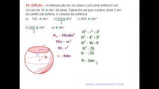 Exercício 15 UFLA Volume Esfera [upl. by Laemaj148]