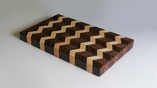 Making a 3D Chevron Patterned Cutting Board Tutorial [upl. by Renaldo]