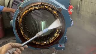 200 kW Motor Stator Winding Cleaning [upl. by Elata486]