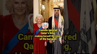 Camilla ignored Qatar’s King making herself the clown of the banquet celebrity QueenCamilla [upl. by Einnov]